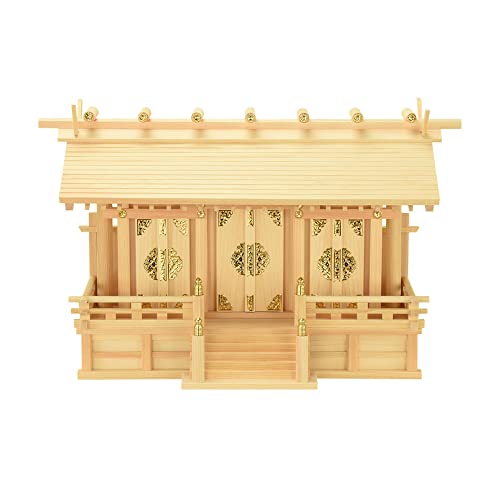 お仏壇のはせがわ 神棚 通し屋根 三社 中 桧 日本製 国産 三社宮 ひのき ベーシック 神殿