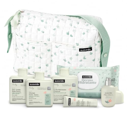 Suavinex, Bolso Carro Bebé con Cosmética, Ideal Regalo Recién Nacido, Azul