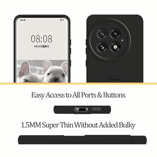 Funda coque silicone OnePlus 13R béquille protection fine noire mate - 7