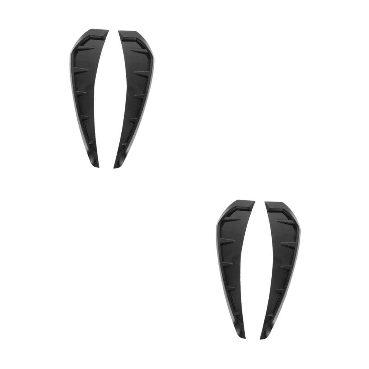 ABOOFAN 2 Pares Tablero de Hojas Negras Brillantes de Coche Auto calcomanías Cubrir Frente reemplazo Pegatinas Etiqueta engomada de la Capucha Decoraciones Exteriores del Coche TPU Negro