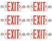 Ciata Lighting All LED Decorative Red Exit Sign & Emergency Light Combo with Battery Backup (6 Pack)