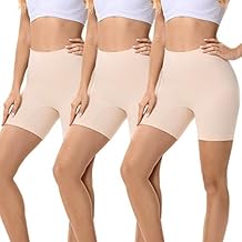 FALARY Leggings Shorts Boxer Women Shorts Panties Pants Women Pack of 3 Black Beige White XS - 2XL, 3 Beige, M