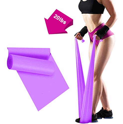 ERUW Bande Élastique Fitness, 2m Élastique Musculation Bande de Resistance Élastique Pilates Bandes d'exercise pour la physiothérapie, Le Yoga, la rééducation, Les étirements (Purple)