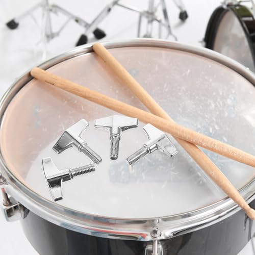 KESYOO 4 piezas de tornillos para platos de percusión, accesorio metálico para pad de batería y rack de batería jazz, bajo ruido, color plata miniatura 5