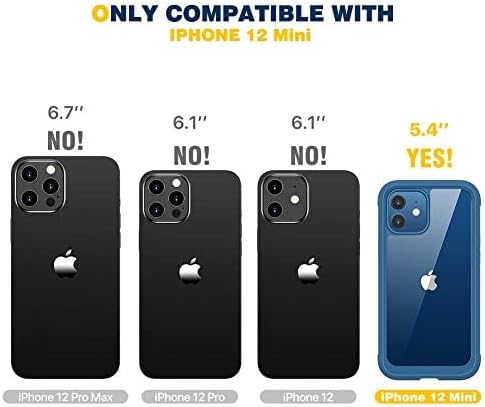 Diaclara Designed for iPhone 12 Mini Case, Full Body Rugged with Built-in Touch Sensitive Anti-Scratch Screen Protector, Soft TPU Bumper Case for iPhone 12 Mini 5.4" (Blue and Clear) - Image 6