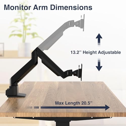 Image of Desky Dual Monitor Arm, Adjustable Desk Mount for 17-27 inch Screens, VESA Compatible Double Monitor Stand with Articulating Arms, Space-Saving Dual Monitor Mount for Home or Office (Space Gray)
