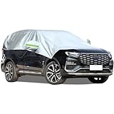 Hrozny Car Windshield Cover for Ice and Snow, SUV Half Car Cover Top with Reflective Straps, Winter Car Snow Cover Universal Fit for Most Cars (SUV)