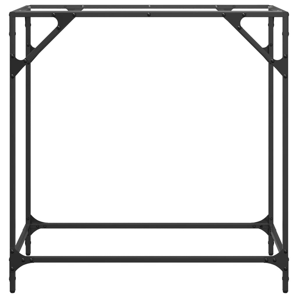 Stolik konsolowy ze szklanym blatem, przezroczysty, 80 x 35 x 81 cm, stalowy stelaż, stabilny, nowoczesny, do korytarza, salonu i jadalni, do przechowywania