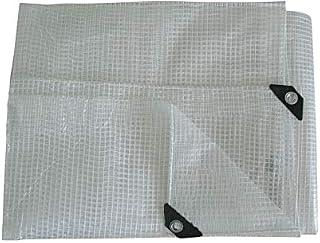 6 x 6 m Heavy Duty Reinforced Mesh Clear Waterproof Tarpaulin Cover Mono Sheet Clear