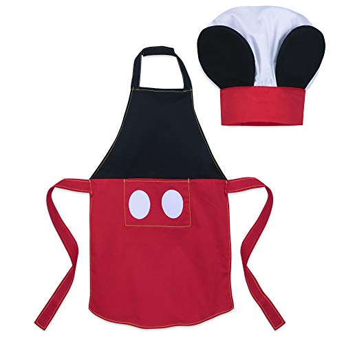 Disney Mickey Mouse Apron and Chef's Hat Set for Kids - Red