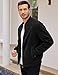 COOFANDY Men's Lightweight Bomber Jacket Vintage Suede Leather Varsity Baseball Jackets