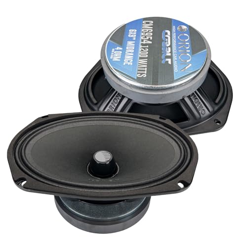 ORION Cobalt CM6954 High Efficiency 6x9 Mid-Range Bullet Loudspeakers 1200W Max Power 300W RMS 4 Ohm 1.5 Voice Coil - Pro Car Audio Stereo Midrange Speakers (Pair)