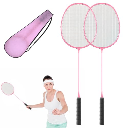 Conjunto De Raquetas De Bádminton-Raqueta De Bádminton De 2 Personas con Estuche Fácil De Transportar | Juego De Bádminton De La Raqueta De Aluminio para Patios Traseros Y Parques, Equipos Deportivos