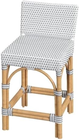 Butler Specialty Serienna Rattan Low Back 24.5" Counter Stool - White/Gray