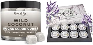 Body Scrub Exfoliator - 12oz COCONUT Sugar scrub cubes w/Mango Butter & Shea butter- Ultra Hydrating, Shower Steamers Arom...