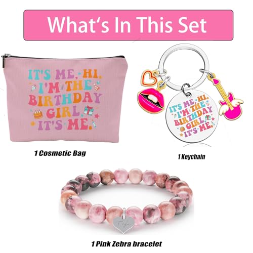 QualityLife Tay Birthday Set With Makeup Bag,Keychain,Bracelet Singer Merch Cosmetic Bag for Music Lovers,Womens Birthday Gifts2