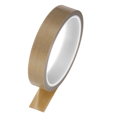 Image of MECCANIXITY 1 Pcs High Temperature Tape 19mm PTFE Coated Fabric Tape Heat Resistant Tape for Vacuum Sealers Adhesive Tape 10m /33ft Brown 0.18mm Thickness