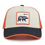 HAFOUXIGM Boys Bear Mountain Truck Trucker Hat, Toddler Snapback Mesh Baseball Caps for Kids Ages 2-6 Navy