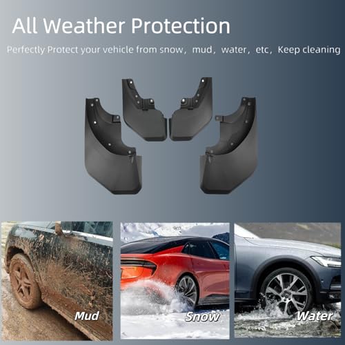 Image of Mud Flaps for 2024 2025 Toyota Prado, 4PCS Black Front & Rear Mud Guards, No Drill Holes, Wheel Lip Molding, Vehicle Specific Fit, Screw-In Installation