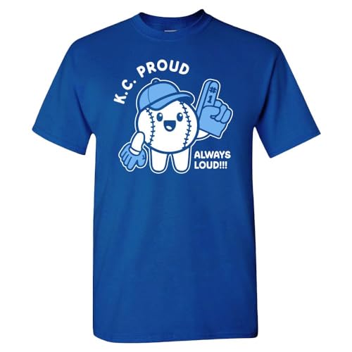 Kansas City Proud Always Loud Mens T-Shirt for Baseball Fans (Royal Shirt 3XL)