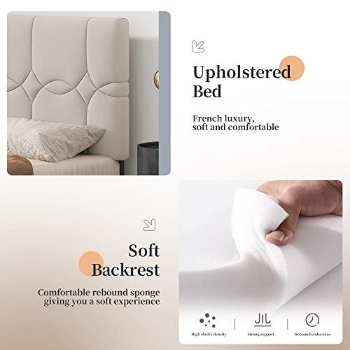 WUDADAO-Upholstered-Platform-Bed-FrameModern-DesignEasy-to-AssembleNo-Box-Spring-Needed-Beige-King-US-Standard