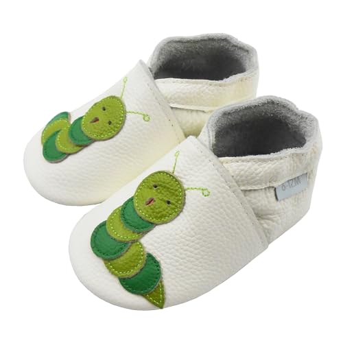 Basrakids Krabbelschuhe Baby Lauflernschuhe Lederpuschen Baby Hausschuhe...