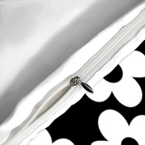 Housse de couette 135x200cm fleur de chrysanthème blanc parure lit microfbre - 6