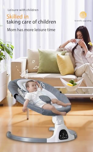 GLOKID Sdraietta Neonati Elettrica，Elettrica Altalena，2in1 Sdraietta dondolo per neonato da 0 fino a 15kg，Cintura di sicurezza a 5 punti，Elettrico per Neonati con telecomando e Bluetooth (YLYPINK)