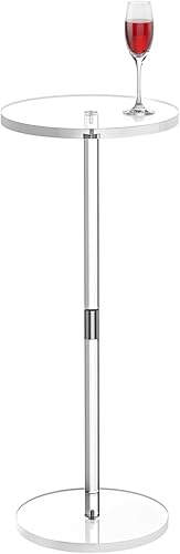 Mesa de bebida acrílica para espacios pequeños, mesa auxiliar transparente, 10 pulgadas de largo x 10 pulgadas de ancho x 21.3 pulgadas de alto,