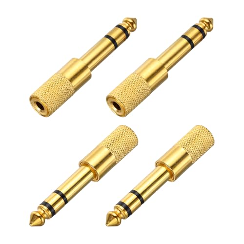 Adapter Estéreo TRS 6.35mm Macho a 3.5mm Hembra x4 miniatura 1