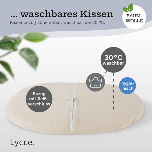 Lycce Katzenbett Hundebett für kleine Hunde | Kissen waschbar bei 30° | ovale Form mit hohem Rand | Wasserhyazinthe | Hundekörbchen Katzenkörbchen | Gr. 1 (53 x 40 x 14 cm)