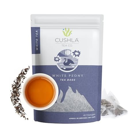 Imperial Grade White Peony Tea Bags - Bai Mu Dan (also known as Pai Mu Tan, Baimudan, Paimutan) - Fresh White Tea - Low Caffeine - High Antioxidants - 40 Count Cover