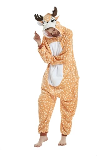Ovender Kigurumi Adulte Costume Animaux Halloween Carnaval ou Spectacle de Noël Party Show Pyjamas Cosplay Combinaison Unisexe Winter Zoo Deguisements Femmes...