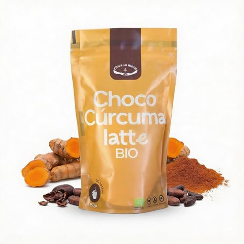 FINCA LA MESA Choco Cúrcuma Latte Ecológico en Polvo | Golden Milk Bio con Cacao Puro y Especias | Cúrcuma Latte Choco Original | Bebida Natural Sin Aditivos | Origen España | 150g