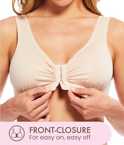 Carole Martin Full-Freedom Front Closure Bra, Perfect Wireless Cotton Sleep Bras for Women3