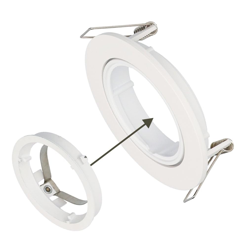 HOFTRONIC 6er Set Dublin LED Einbaustrahler - 4W 345lm - 2700K warmweiß - GU10 - Dimmbar - Rund - Schwenkbar - IP20 Innen - Weiß