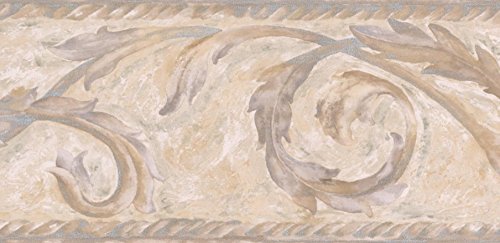 Modern Brown Beige White Creme Damask Wallpaper Border Paint By Design, Roll 15' X 4.5'' #TOP18