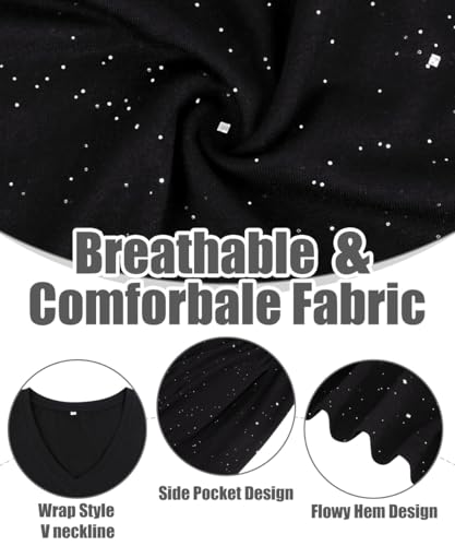 Image of CARCOS Plus Size Dresses for Women Summer Short Sleeve V Neck Patchwork Dresseses XL-5XL