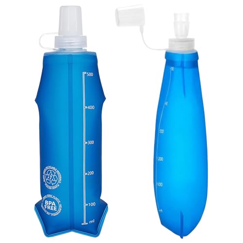 Image of CartHome Running Water Bottle, Collapsible 500ml Soft Flask for Trail Running, Hiking and Outdoor Sports Hydration
