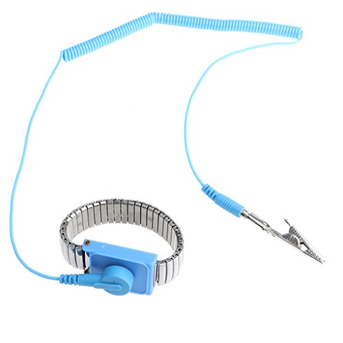 Preisvergleich Produktbild D DOLITY Anti-Elektrische Handschlaufe / Band Armband mit Erdungskabel, Blau