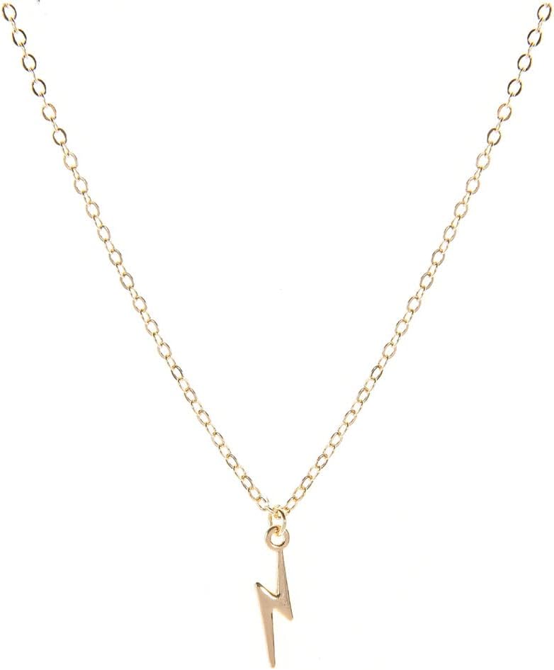 Lightning Bolt Pendant Necklace Women Simple Charm Bar Choker Chain Jewelry for Women