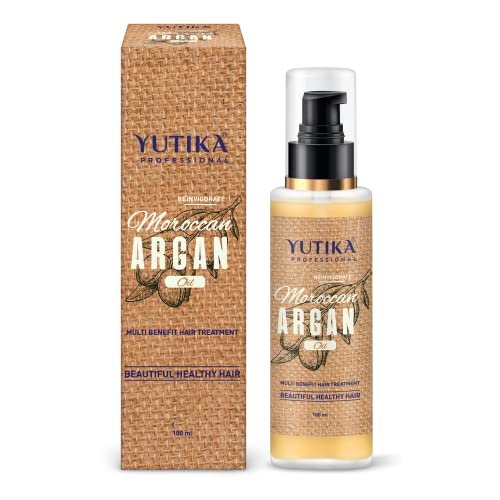 Image of Yuthika Professional Argan Oil for Hair 100 ml Moroccan Argan Hair Oil for Women and Men, Moisturizing and Strengthening Silky Hair Oil for All Hair Types