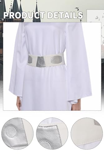 Princess Costume Belt Women Princess Cosplay Accessories White Belt Outfit Halloween for Adult4