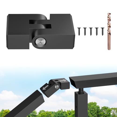 Image of Handrail Vertical Pivot Connector - Flat Handrail Accessories, POM Handrail Connector Fitting for Rectangular Cable Railing Handrail, Stair Cable Railing System, RG01-V