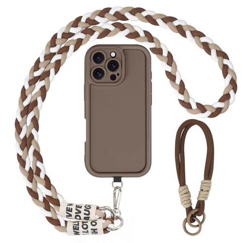 AICISINGN Handyhülle für iPhone 16 Pro Max Hülle mit Band und Armband Handykette Schutzhülle mit Schnur Kordel zum Umhängen TPU Weiche Cover Case für iPhone 16 Pro Max 04