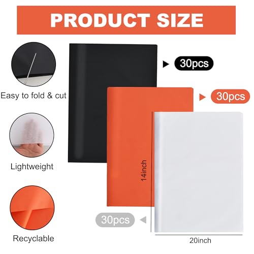 Image of BEISHIDA 90 Sheets Orange Black White Tissue Paper Bulk, Halloween Wrapping Tissue Paper for Gift Bags, 14 x 20 Inch Gift Wrap for Halloween Graduation Birthday DIY Crafts Holiday Flowers