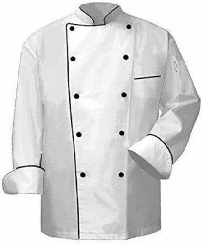 Veste de chef pour homme professionnelle avec passepoil élégant double rang