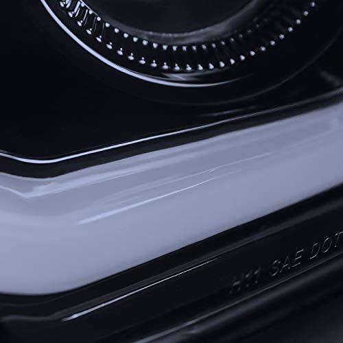 Smoke Lens Black Bezel DRL LED Light Bar Projector Headlights Made For and Compatible With Camaro 2010-2013