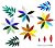 Mosaic Tiles 15 Pieces / 50 g Pack of Mica Stained Glass Mosaic Tile Supplies for Home Decoration, DIY Crafts, Plates, Picture Frames, Flowerpots - 5x2 cm Petals Leaves Tiles (Green Mix)