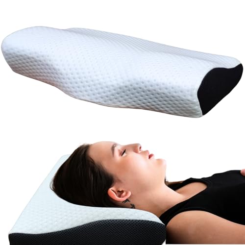 COZYARDS Orthopedic 4D Cervical Memory Foam Pillow for Superior Neck Pain and Shoulder Pain Relief, 1 Year Brand Warranty, Medium Soft Firm, Anti Snoring Ortho Pillow, 4D 20x12x4